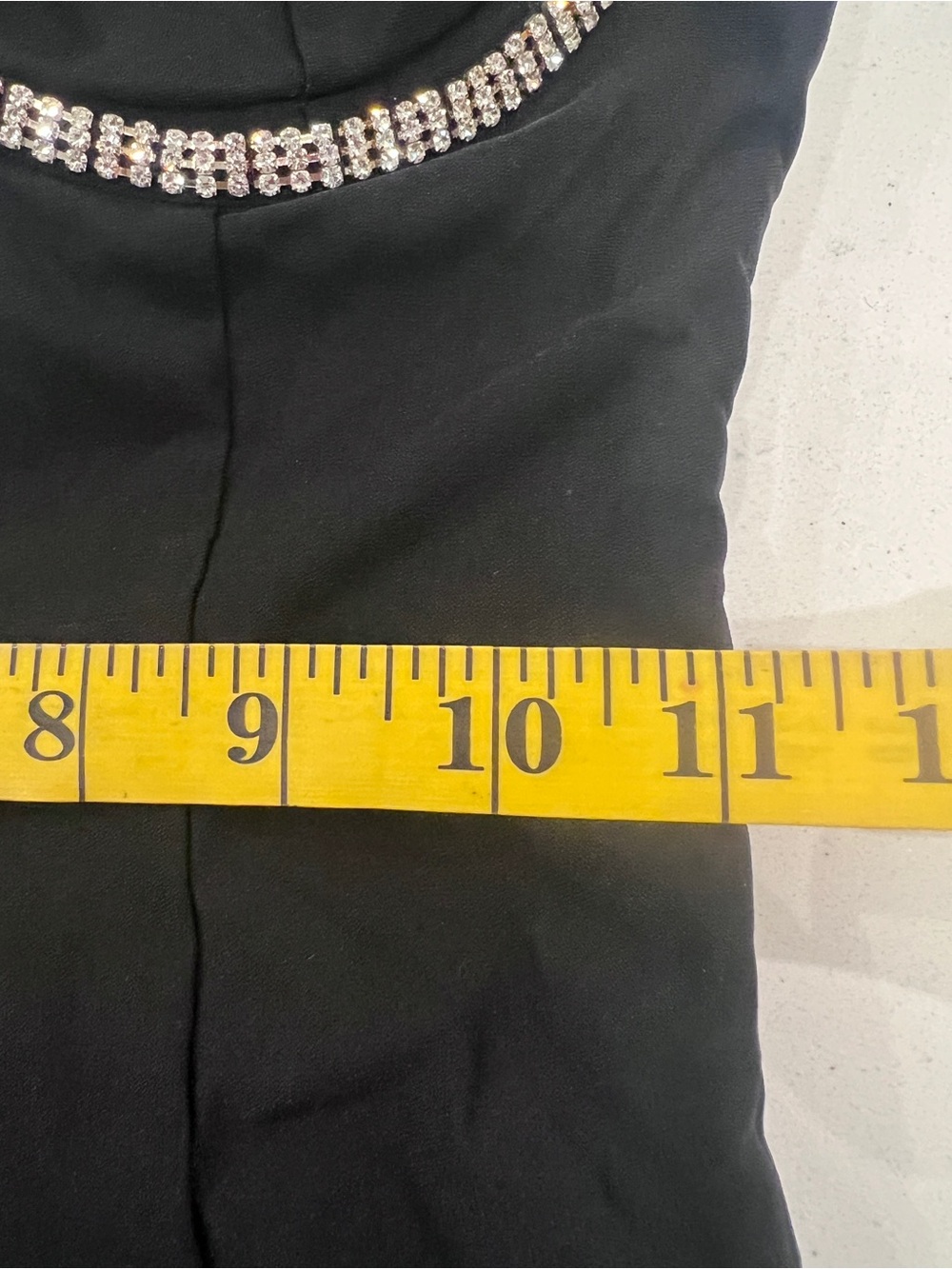 White Fox Boutique Black Rhinestone-Trim Cutout Mini Dress - Picture 9 of 9
